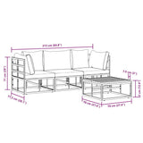 Garden Sofa Set 4 pcs Black Metal 3378841