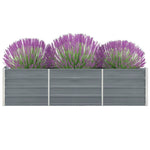 Garden Raised Bed Galvanised Steel 240x40x45 cm Grey 47044