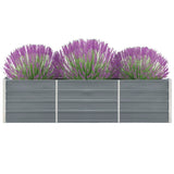 Garden Raised Bed Galvanised Steel 240x40x45 cm Grey 47044