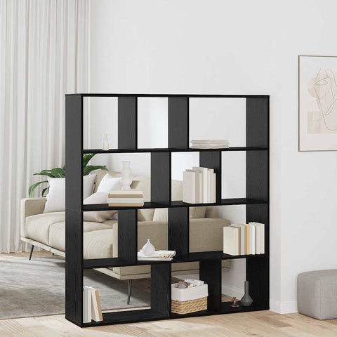 Book Cabinet Black oak 132 x 29 x 141.5 cm Engineered wood 3388358