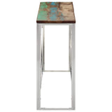 Console Table Silver Stainless Steel and Solid Wood Reclaimed 350000