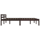 Bed Frame without Mattress Dark Brown Solid Pine Wood 180x200 cm Super King 283207