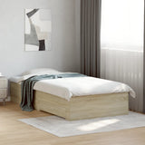 Bed Frame Sonoma Oak Engineered Wood 75x190 cm Small Single 3280442