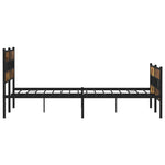 Metal Bed Frame without Mattress Smoked Oak 193x203 cm 3308468