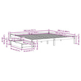 Bed Frame without Mattress 180x200 cm Super King Solid Wood Pine 3301442
