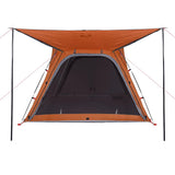 Camping Tent 4-Person Grey and Orange Quick Release Waterproof 94358
