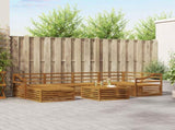 Outdoor Sofa Set 7 pcs Natural Solid Acacia Wood 3373794
