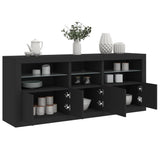 Sideboard with LED Lights Black 162x37x67 cm 3208996