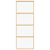 Sliding Door Gold 76x205 cm Clear ESG Glass and Aluminium 155178