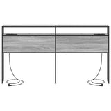 Storage Headboard with Shelf Grey sonoma 200 cm Engineered wood 859773