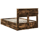 Bed Frame with Drawer Smoked Oak 120 x 200 cm Engineer Wood 3409866
