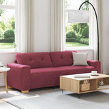 Sofa Wine Red 221 x 78 x 80 cm Fabric 4105091