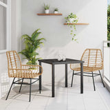 Garden Dining Set 3 pcs Brown Poly Rattan 3380848