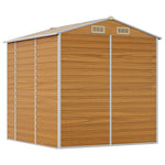 Garden Shed Light Brown 191x215x198 cm Galvanised Steel 3188276