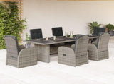 Garden Dining Set Grey PE rattan 6-seater Seats Many 3277618