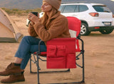 Set of 2 Folding Camping Directors Chair, Portable Folding Outdoor Chair with Built-in Cup Holder, 99506817