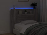 Storage Headboard with LED Grey Sonoma Engineered Wood 3418652