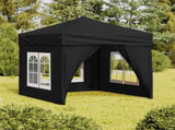 Folding Party Tent with Sidewalls Black 2x2 m 93504