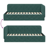 Corner Bed Frame with Headboard Dark Green 90 x 190 cm Velvet 42016525