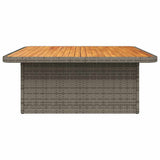 Garden Table Grey 110x110x71 cm Poly Rattan and Acacia Wood 368273