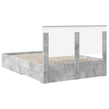 Bed Frame Concrete Grey 150 x 200 cm Engineered Wood 3409636