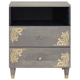Bedside Cabinet Grey 50 x 33 x 62 cm Solid Mango Wood 4018782