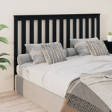 Bed Headboard Black 166x6x101 cm Solid Wood Pine 818534