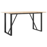 Dining Table O-Frame 140x80x75 cm Solid Wood Pine and Steel 3282676