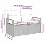 Garden Sofa with Cushion Beige 120 x 62 x 69cm Poly Rattan 42006766