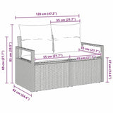 Garden Sofa with Cushion Beige 120 x 62 x 69cm Poly Rattan 42006766