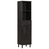 Bathroom Cabinet Black 38x33x160 cm Solid Wood Mango 356841
