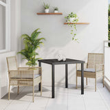 Garden Dining Set with Cushion 3 pcs Beige Poly Rattan 3379884