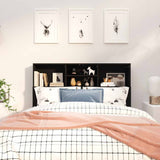 Headboard Cabinet Black Engineered Wood Medium Headboard Cabinet 811854