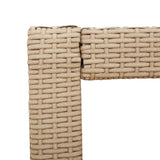 Garden Side Table with Wooden Top Beige 100x40x75 cm Poly Rattan 366308