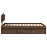 Bed Frame with Headboard Brown Oak 120 x 200 cm Solid Pine Wood 3412922