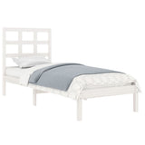 Bed Frame White Solid pine wood Small Single Durable Bed Frame 3105431