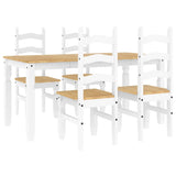 5 Piece Dining Set PANAMA White Solid Wood Pine 3345205