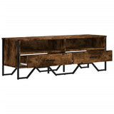 TV Cabinet Smoked Oak 122x34x41 cm Engineered Wood 848581