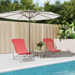 Folding Beach Chairs 2 pcs Red Textilene&Powder-coated Steel 360189