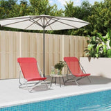 Folding Beach Chairs 2 pcs Red Textilene&Powder-coated Steel 360189