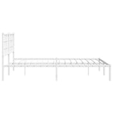 Metal Bed Frame without Mattress with Headboard White 150x200cm 355612