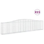 Arched Gabion Baskets 15 pcs 400x30x80/100 cm Galvanised Iron 3145822