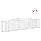 Arched Gabion Baskets 15 pcs 400x30x80/100 cm Galvanised Iron 3145822