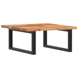 Basin Shelf Wall Mounted Steel and Solid Wood Acacia 3302769