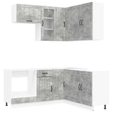 Kitchen Unit LUCCA 8 pcs Concrete Grey Engineered Wood 3438394