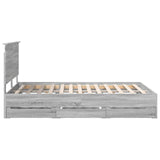 Bed Frame with Drawer Grey Sonoma 140 x 200 cm Engineer Wood 3411115