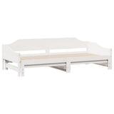 Daybed with Trundle without Mattress White 90x190 cm Single Solid Wood 850909