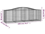 Arched Gabion Baskets 50 pcs 200x50x80/100 cm Galvanised Iron 3145638