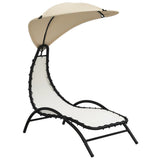 Sun Lounger With Canopy Cream 362705