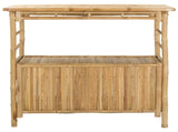 Outdoor Bar Table with Storage Natural 110 x 50 x 105 cm Bamboo 42028063
